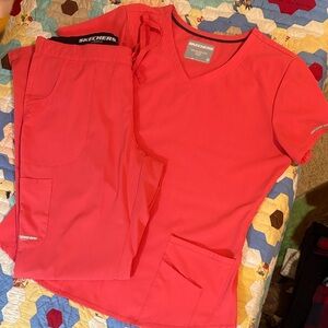 Skechers Bright Coral Scrub Set